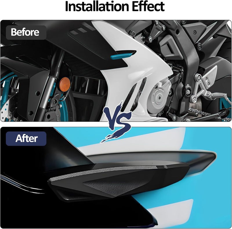 XIDAODIT For CFMOTO 675SS 675SR 675SR-R 675 SR Motorcycle Aerodynamic Spoiler Left and Right Slider Anti-Fall Decorative Cover(Black) - Image 3